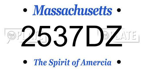 2537DZ Massachusetts License Plate