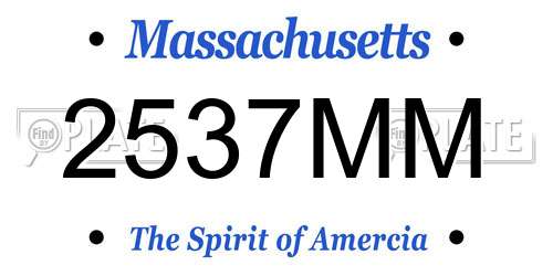 2537MM Massachusetts License Plate