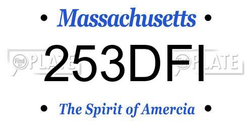 253DFI Massachusetts License Plate