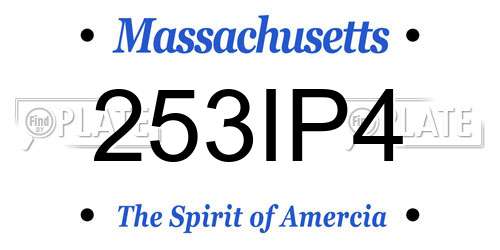 253IP4 Massachusetts License Plate