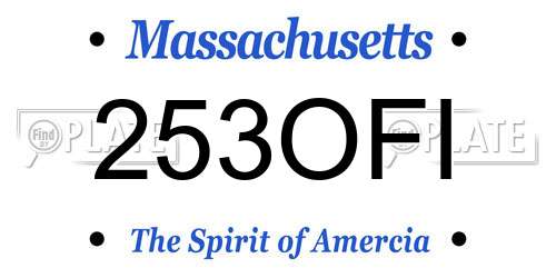 253OFI Massachusetts License Plate
