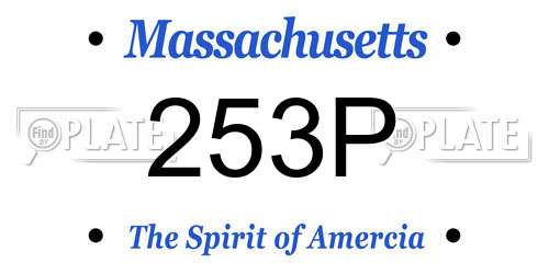 253P Massachusetts License Plate