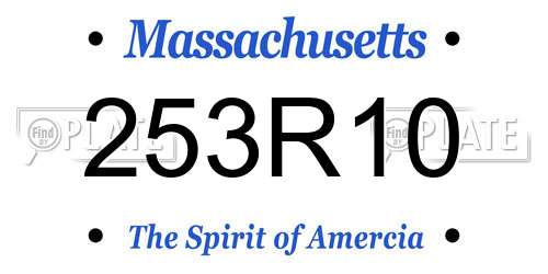 253R10 Massachusetts License Plate