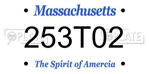 253T02 Massachusetts License Plate