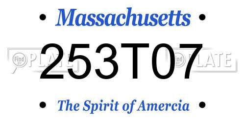253T07 Massachusetts License Plate
