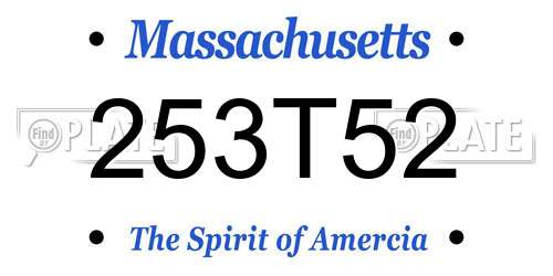 253T52 Massachusetts License Plate