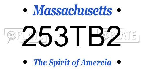 253TB2 Massachusetts License Plate