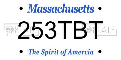 253TBT Massachusetts License Plate