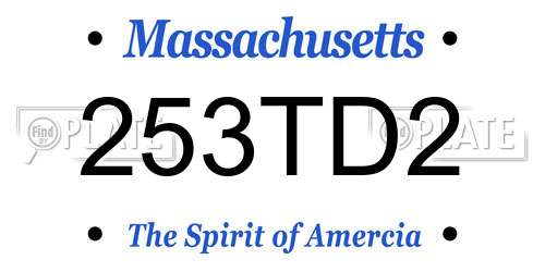 253TD2 Massachusetts License Plate