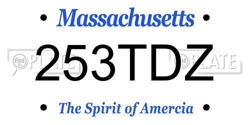 253TDZ Massachusetts License Plate