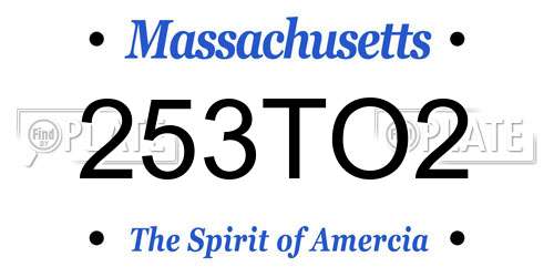 253TO2 Massachusetts License Plate