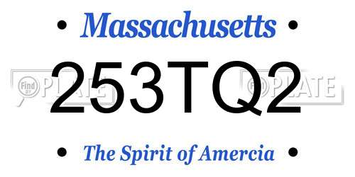 253TQ2 Massachusetts License Plate