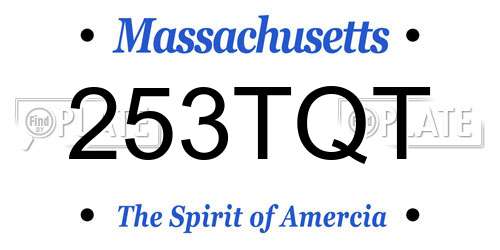 253TQT Massachusetts License Plate