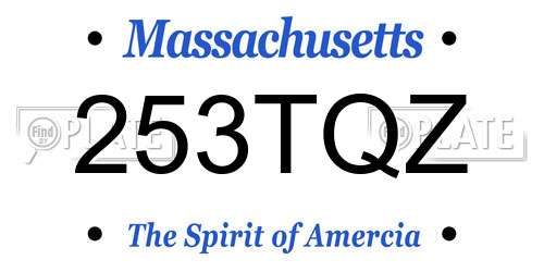 253TQZ Massachusetts License Plate