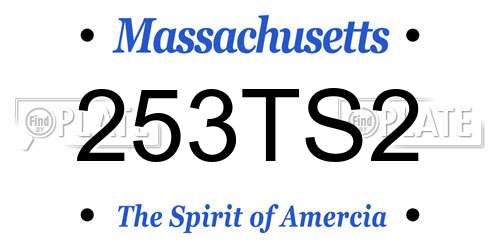 253TS2 Massachusetts License Plate