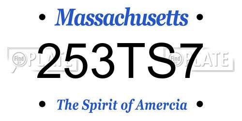 253TS7 Massachusetts License Plate
