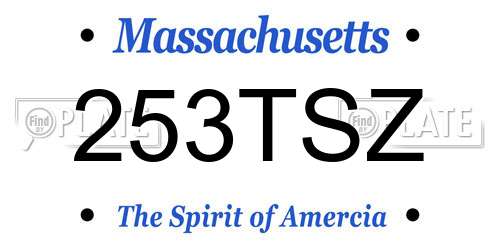 253TSZ Massachusetts License Plate