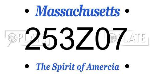 253Z07 Massachusetts License Plate