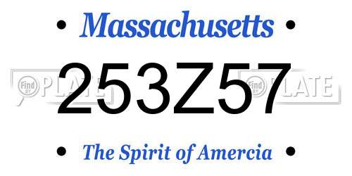 253Z57 Massachusetts License Plate
