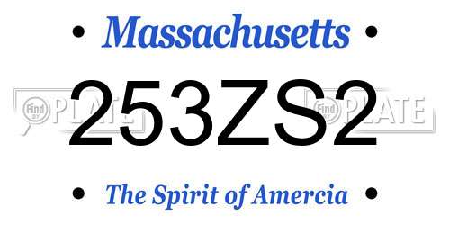 253ZS2 Massachusetts License Plate