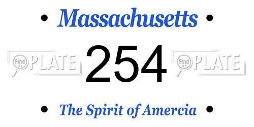 254 Massachusetts License Plate