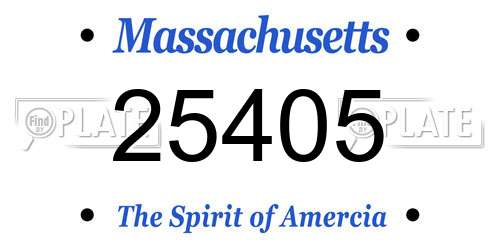 25405 Massachusetts License Plate