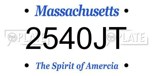 2540JT Massachusetts License Plate