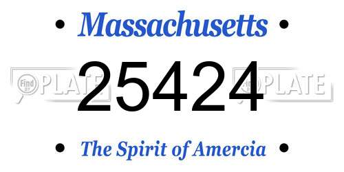 25424 Massachusetts License Plate
