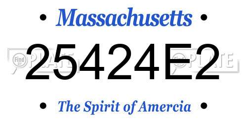25424E2 Massachusetts License Plate