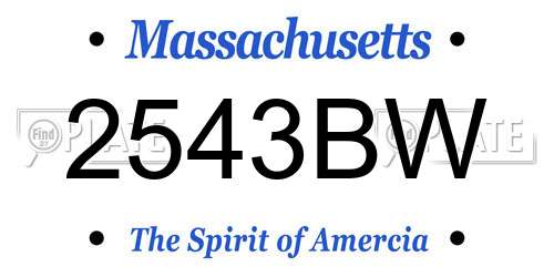 2543BW Massachusetts License Plate
