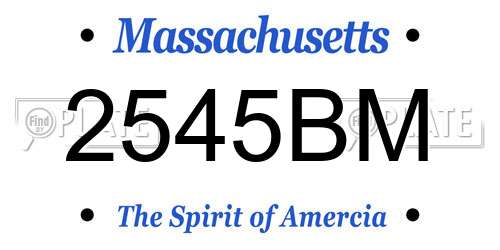 2545BM Massachusetts License Plate
