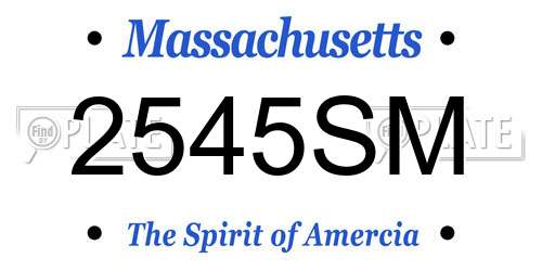 2545SM Massachusetts License Plate