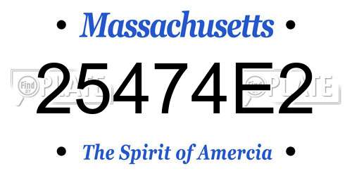 25474E2 Massachusetts License Plate