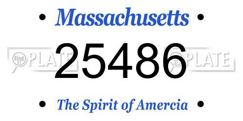 25486 Massachusetts License Plate