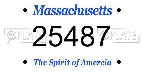 25487 Massachusetts License Plate