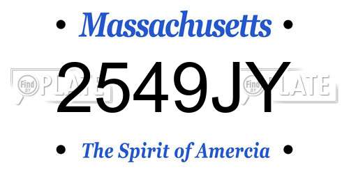 2549JY Massachusetts License Plate