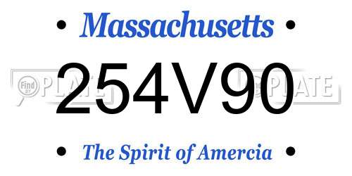 254V90 Massachusetts License Plate