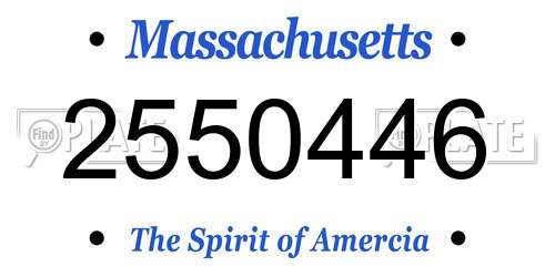 2550446 Massachusetts License Plate