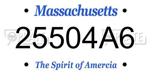 25504A6 Massachusetts License Plate