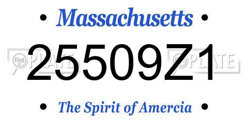 25509Z1 Massachusetts License Plate