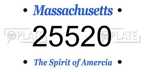 25520 Massachusetts License Plate