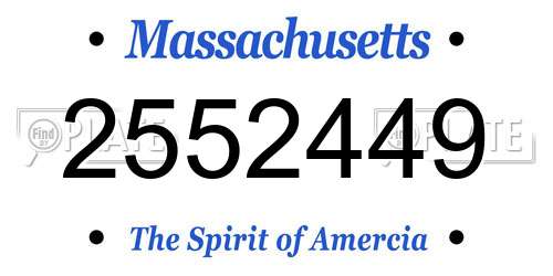 2552449 Massachusetts License Plate
