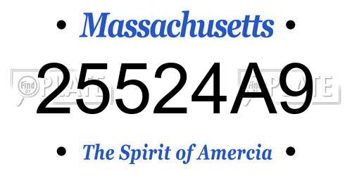 25524A9 Massachusetts License Plate