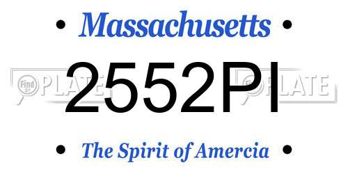 2552PI Massachusetts License Plate