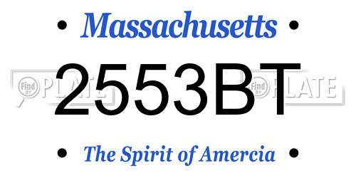 2553BT Massachusetts License Plate