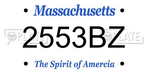 2553BZ Massachusetts License Plate