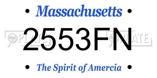 2553FN Massachusetts License Plate