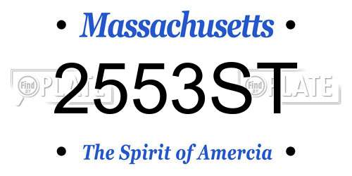 2553ST Massachusetts License Plate