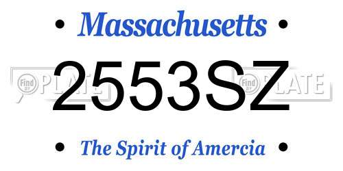 2553SZ Massachusetts License Plate