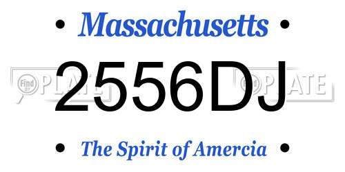 2556DJ Massachusetts License Plate